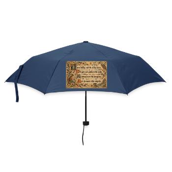 Mittelalterlicher Illumined Jabberwocky - Regenschirm (klein) - Navy - Vorne