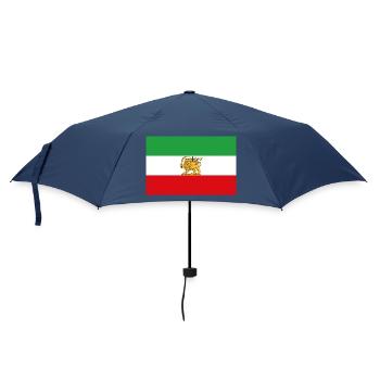 Löwen-und-Sonnen-Flagge des Iran Historisch - Regenschirm (klein) - Navy - Vorne