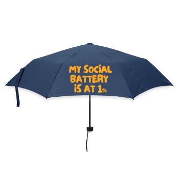 My Social Battery Is at 1% - Umbrella (small) - navy - Front