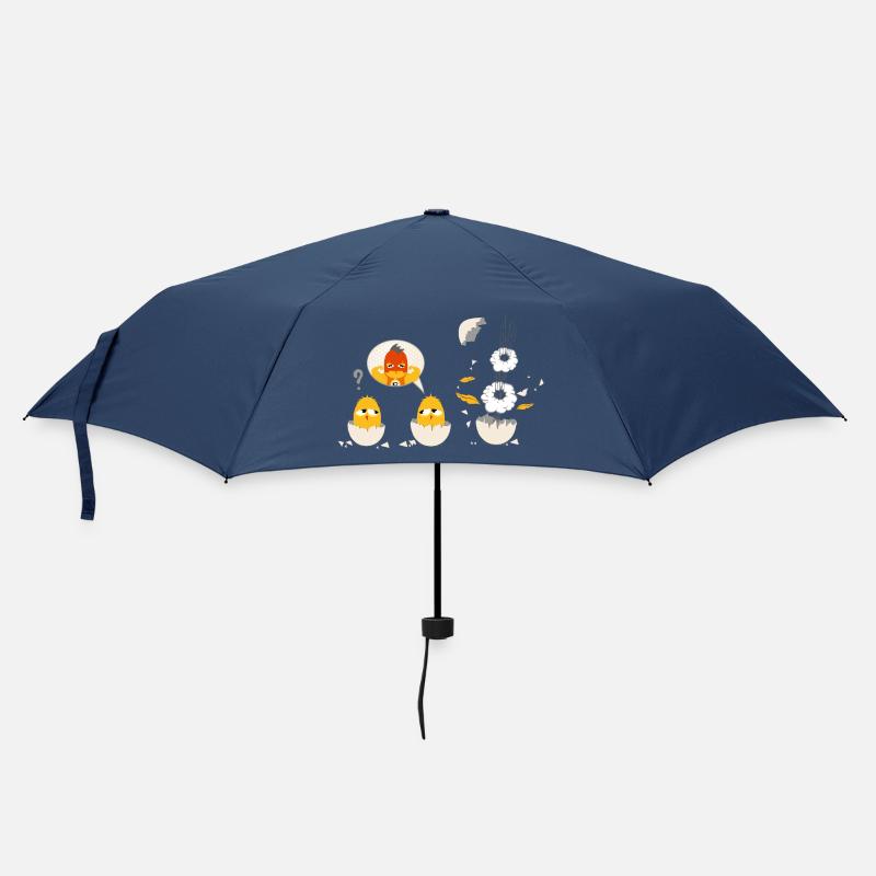 Lustige Küken als Superheld - Regenschirm (klein) - Navy