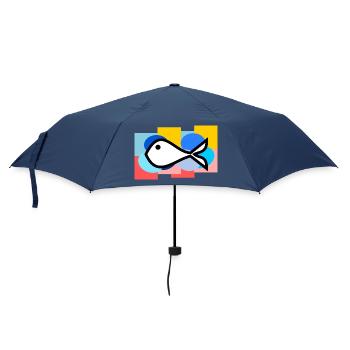 SARDINE. FISCH. APRILSCHERZ. OSTERN. MEER - Regenschirm (klein) - Navy - Vorne