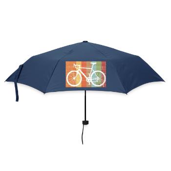 Retro Bicycle Mountain Bike Silhouette - Umbrella (small) - navy - Front