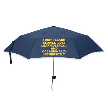 I don't learn slowly, but thoroughly - Umbrella (small) - navy - Front