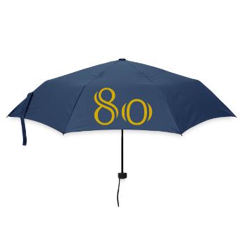 80. 80 JAHRE. 80. JUBILÄUM. 80-JAHRES-JUBILÄUM. - Regenschirm (klein) - Navy - Vorne