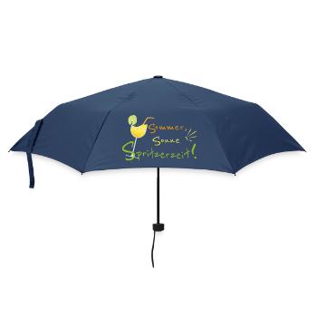 Sommer, Sonne, Spritzerzeit! Weinglas - Regenschirm (klein) - Navy - Vorne