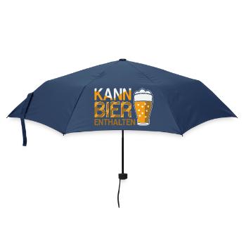 Bierliebhaber Bier Spruch Biertrinker Saufen - Regenschirm (klein) - Navy - Vorne