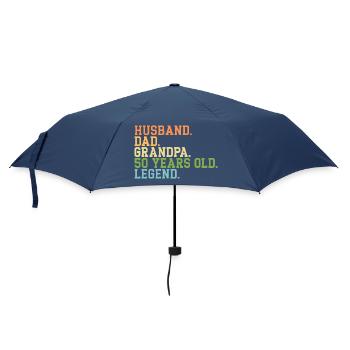 Ehemann Papa Opa 50 Jahre alte Legende - Regenschirm (klein) - Navy - Vorne