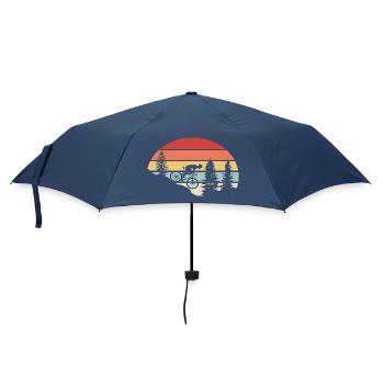Mountainbike Fahrrad Natur Berg Retro - Regenschirm (klein) - Navy - Vorne