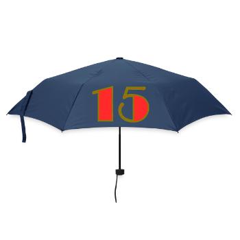 15. 15 ANS. 15e ANNIVERSAIRE. ANNIVERSAIRE 15 ANS. - Parapluie standard - marine - Devant