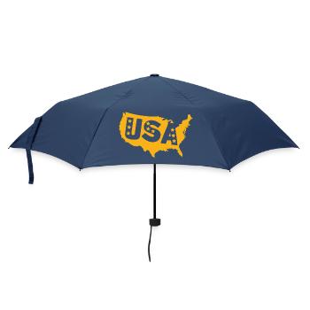 Emblème de la carte des États-Unis avec des étoiles - Parapluie standard - marine - Devant