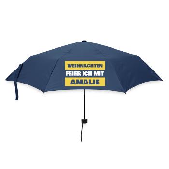 Geschenk für Amalie - Regenschirm (klein) - Navy - Vorne