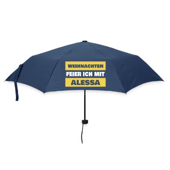 Weihnachten Feier Ich Mit Alessa - Regenschirm (klein) - Navy - Vorne