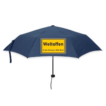 Ortsschild Weltoffen - Kreis Schwarz-Rot-Gold - Regenschirm (klein) - Navy - Vorne