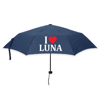 Name T-Shirt I love Luna T-Shirt Geschenkidee - Regenschirm (klein) - Navy - Vorne