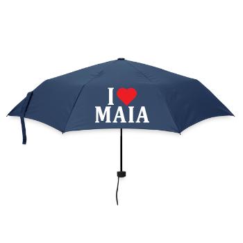Name T-Shirt I love Maia T-Shirt Geschenkidee - Regenschirm (klein) - Navy - Vorne