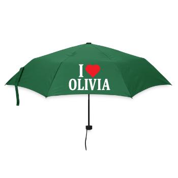 t-shirt I love Olivia t-shirt gift idea - Umbrella (small) - bottlegreen - Front