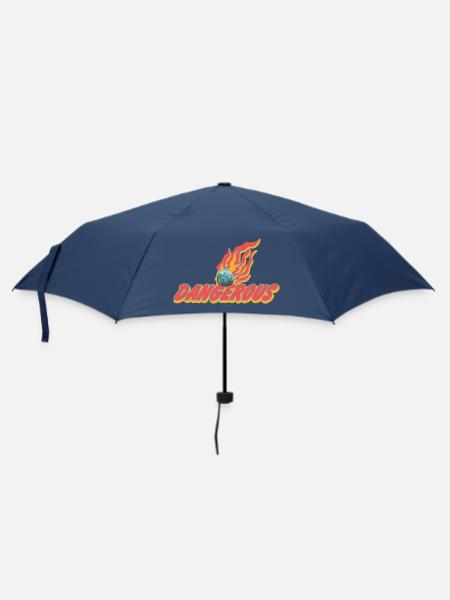 Gefährlich – Flammender Meteor Statement - Regenschirm (klein) - Navy
