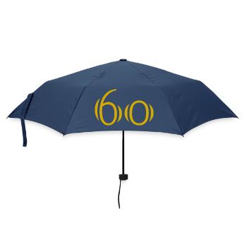 60. 60 YEARS. 60th ANNIVERSARY. 60TH BIRTHDAY. - Umbrella (small) - navy - Front