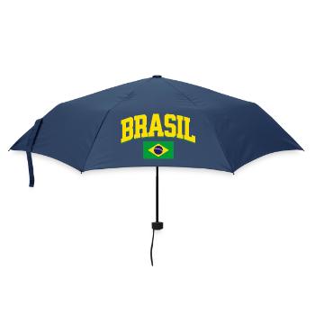 Brazil Football Lover Retro Sports Design - Umbrella (small) - navy - Front