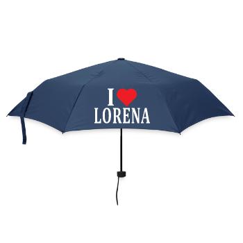 Name T-Shirt I love Lorraine T-Shirt Geschenkidee - Regenschirm (klein) - Navy - Vorne