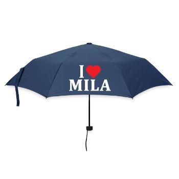 T-Shirt Name I love Mila T-Shirt Geschenkidee - Regenschirm (klein) - Navy - Vorne