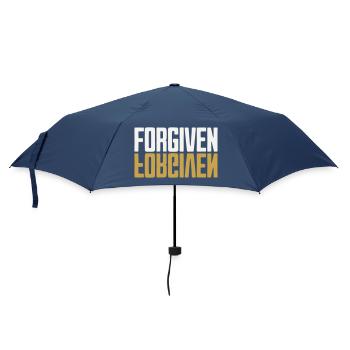 Forgiven Spiegel Design Weiß Gold Dark - Regenschirm (klein) - Navy - Vorne