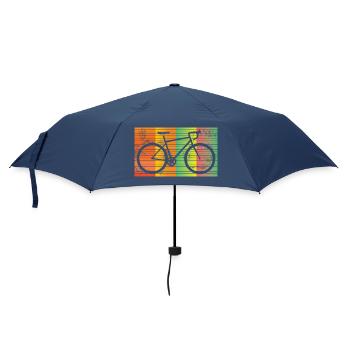 Rennrad Retro Bunt Fahrrad Geschenkidee - Regenschirm (klein) - Navy - Vorne