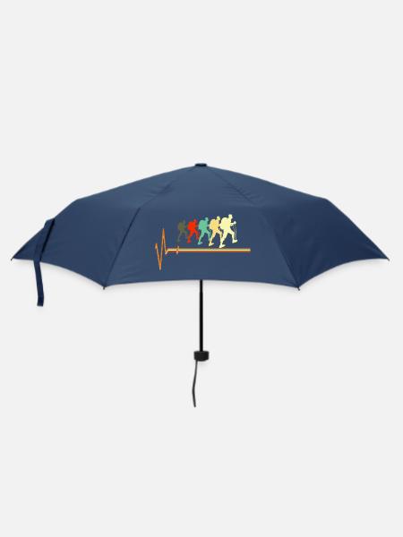 Retro-Wander-Heartbeat-Puls-Silhouette - Regenschirm (klein) - Navy