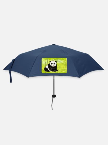 Großer Papa Panda Bär im Bambuswald - Regenschirm (klein) - Navy