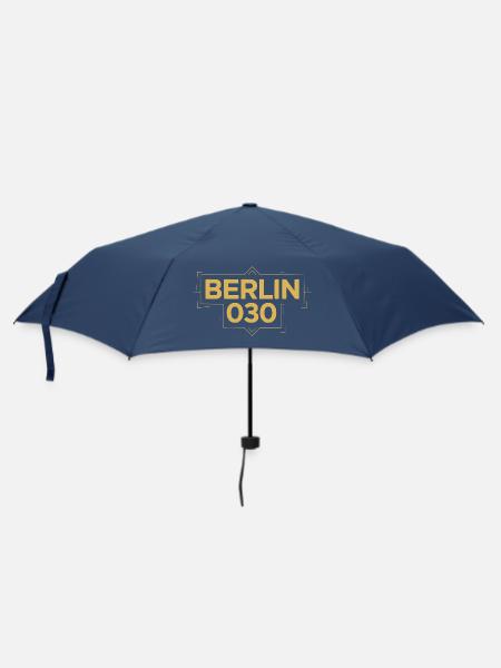 Berlin 030 Deco Gold - Regenschirm (klein) - Navy