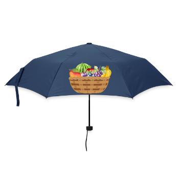 Fruit basket with colorful fruit motif - Umbrella (small) - navy - Front