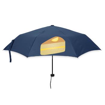 Zitronenscheibe Mohnkuchen Dessert Zitrus - Regenschirm (klein) - Navy - Vorne