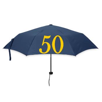 50. 50 JAHRE. 50-JÄHRIGES JUBILÄUM. 50-JÄHRIGES JUBILÄUM. - Regenschirm (klein) - Navy - Vorne