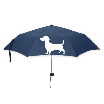 Dachshund Hunde Geschenk Dackelbesitzer - Regenschirm (klein) - Navy - Vorne