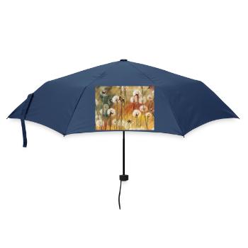 Autumn Dandelion Fluff Painting - Umbrella (small) - navy - Front