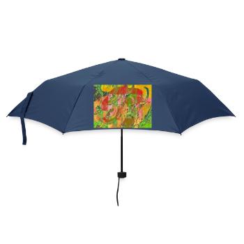 Farbwirbel Neon Abstract - Regenschirm (klein) - Navy - Vorne