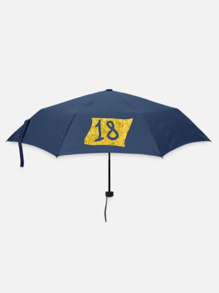Golden 18 Celebration Design - Umbrella (small) - navy
