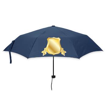 Golden Shield Crest Blank Emblem Luxury Heraldic B - Umbrella (small) - navy - Front