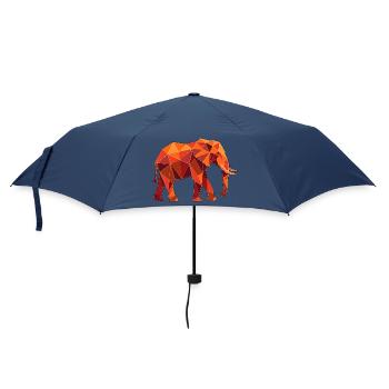 Poly Stil Elefant - Regenschirm (klein) - Navy - Vorne