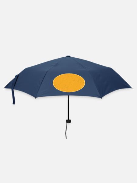 Ovaler Background schmutzig gold-gelb - Regenschirm (klein) - Navy