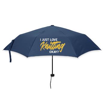 I Just Love Knitting Okay Funny Quote for Yarn - Regenschirm (klein) - Navy - Vorne