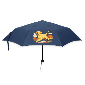 Happy Labrador Dog Illustration für Hundeliebhaber - Regenschirm (klein) - Navy - Vorne