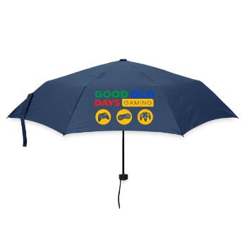 Gamer-Design im Vintage-Stil Gaming über viele Jahre - Regenschirm (klein) - Navy - Vorne