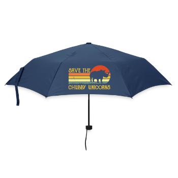 Save the Chubby Unicorns Retro Sunset - Umbrella (small) - navy - Front