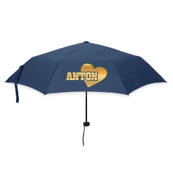 Anton als Love - Regenschirm (klein) - Navy - Vorne