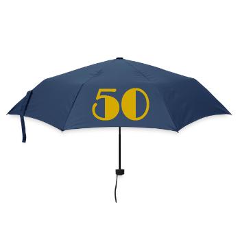 50. 50 JAHRE. 50-jähriges Jubiläum. GEBURTSTAG 50 JAHRE. - Regenschirm (klein) - Navy - Vorne
