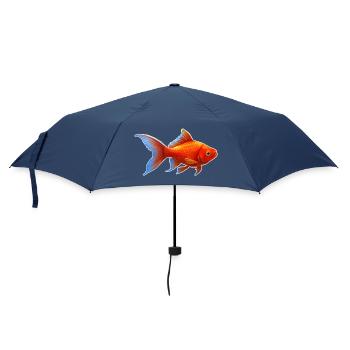 Goldfisch Nr.4 - Regenschirm (klein) - Navy - Vorne
