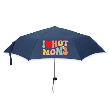 I Love Hot Moms Retro Daisy - Umbrella (small) - navy - Front