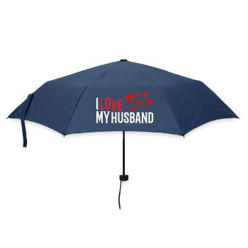 Ich liebe meinen Ehemann - Regenschirm (klein) - Navy - Vorne
