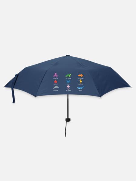 Unterwasser Tierwelt Design - Regenschirm (klein) - Navy